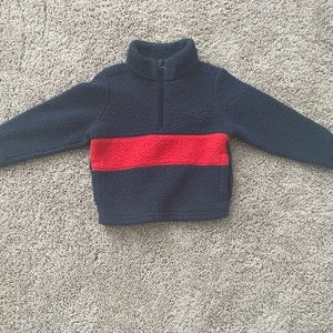 Janie and Jack 2T Boy blue and red fleece sweater